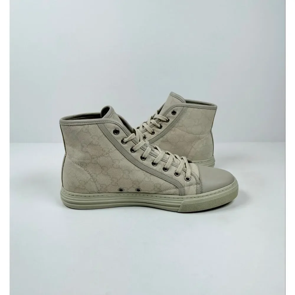 Size 8US - Gucci High Top Beige Canvas